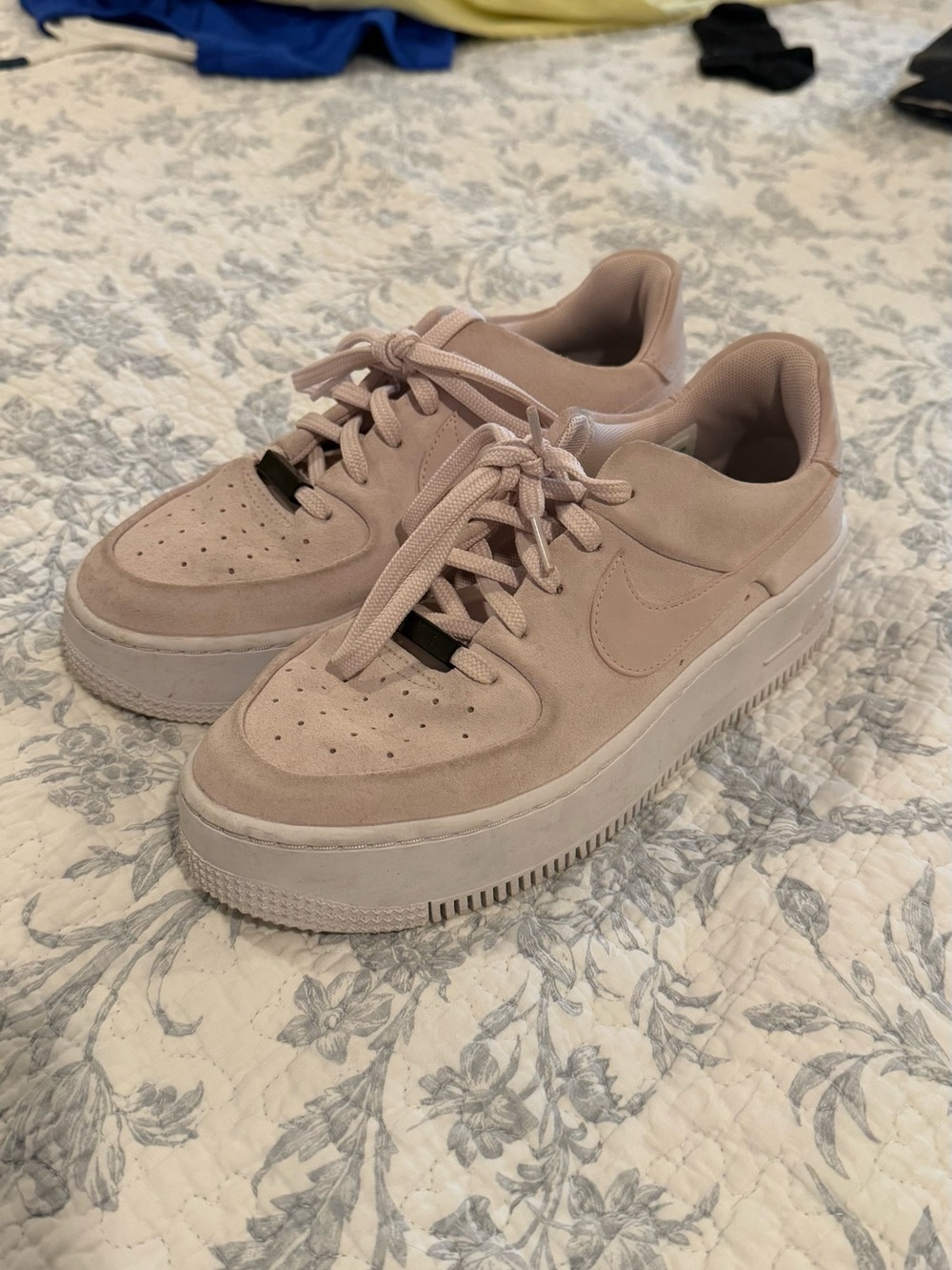 Nike Women’s Suede Platform Sneaker in Blush Pink